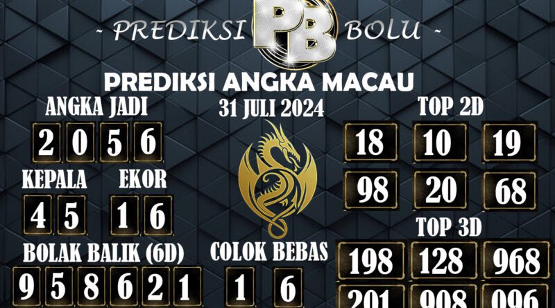 Prediksi Macau 31 juli 2024