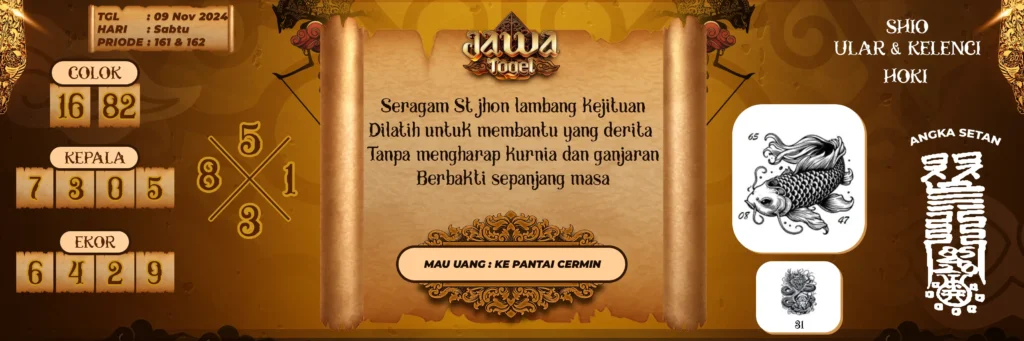 Prediksi Jawa Togel Terakurat Dari Raja Jawa 09 November 2024