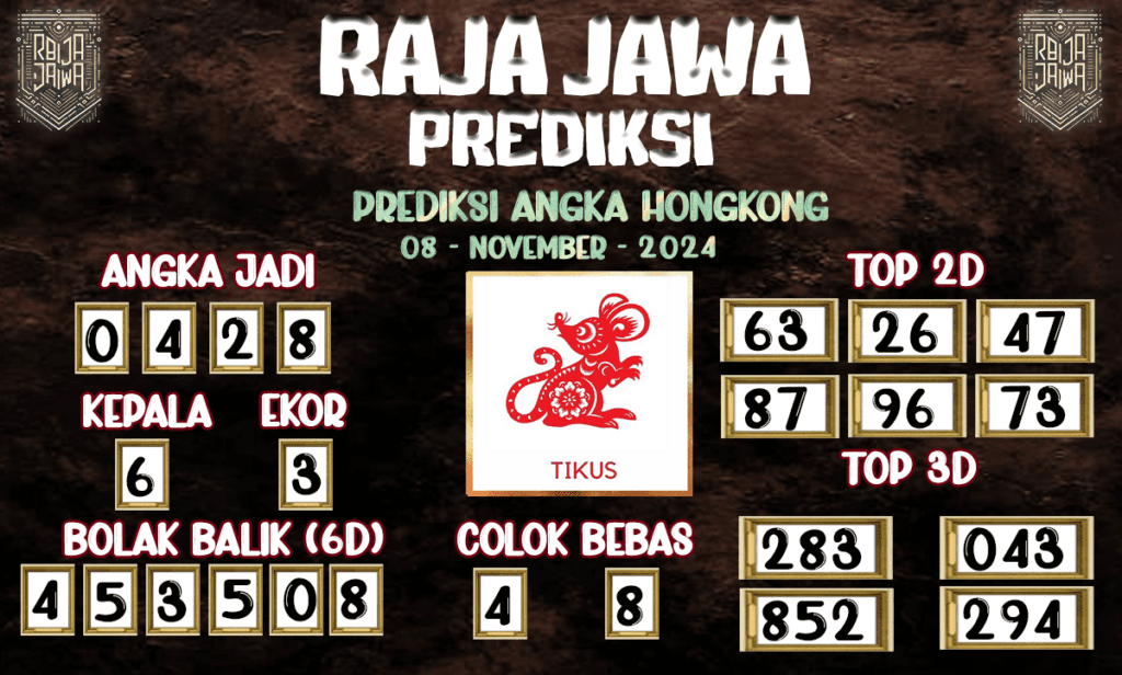 Prediksi Togel HK Tervalid Dari Raja Jawa 08 November 2024