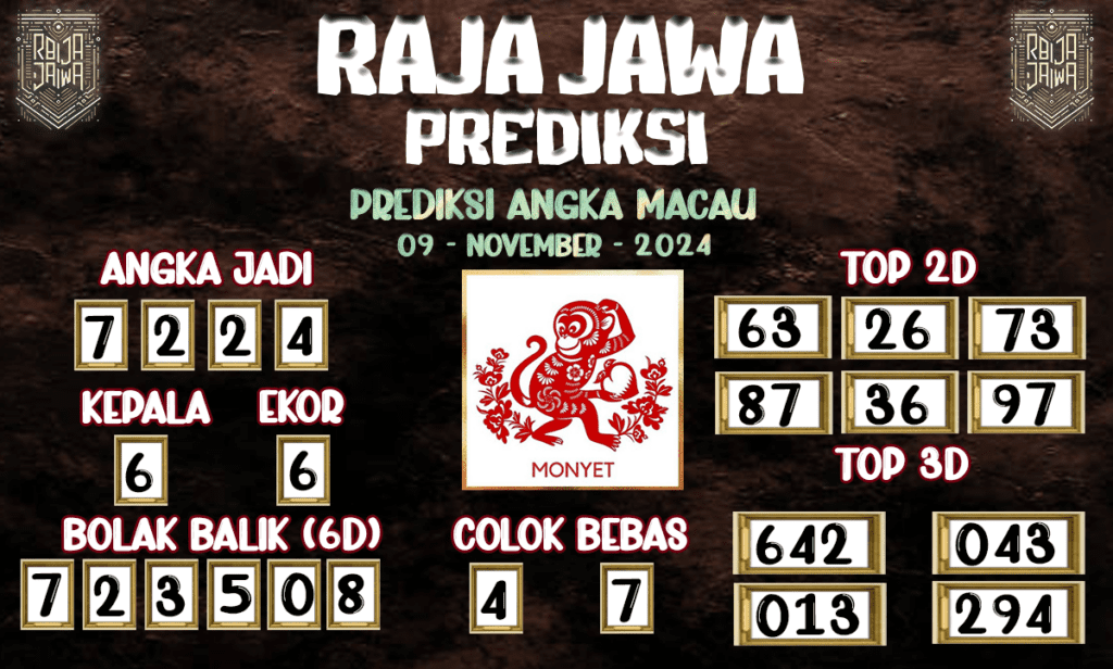 Prediksi Togel Macau Terakurat Dari Raja Jawa 09 November 2024