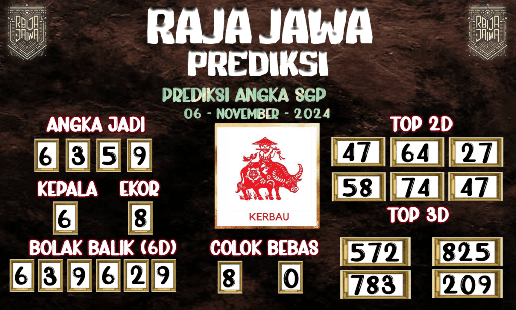 Prediksi Togel SGP Fantastis Dari Raja Jawa 06 November 2024