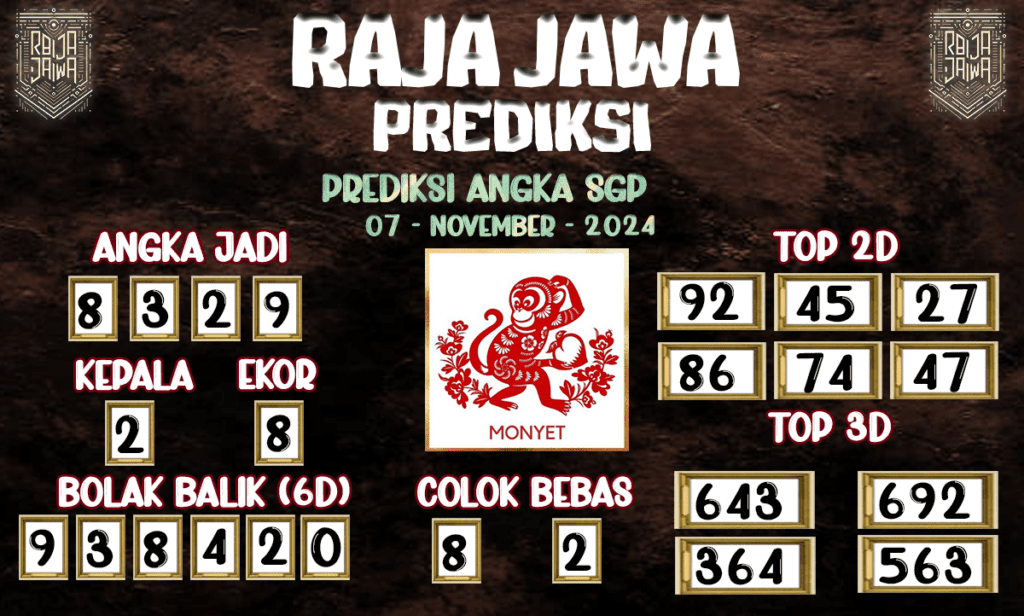 Prediksi Togel SGP Terpilih Dari Raja Jawa 07 November 2024